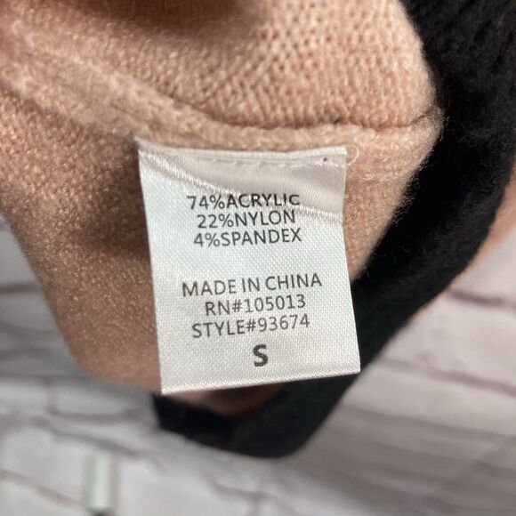 Andree by Unit Sweater Women SZ S Gray Peach Black Colorblock Pullover Casual - Picture 7 of 9